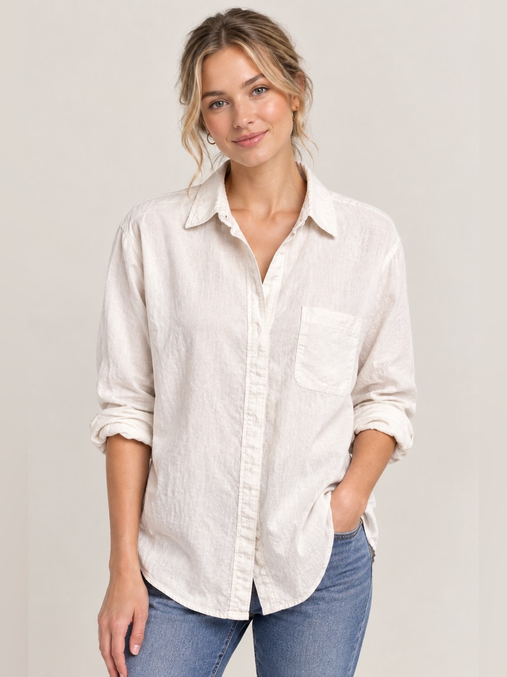 (3 for $30) Boyfriend Fit Button-Down Shirt